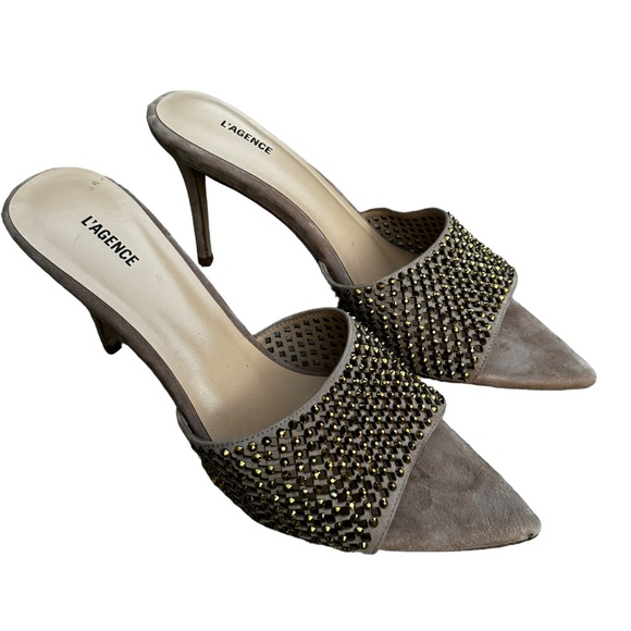 L’Agence Narcise Rhinestone Sandal in Macaroon 10 - Picture 8 of 12